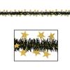 Beistle Black and Gold FR Metallic Star Garland