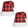 Beistle Christmas Hats, Santa & Mrs Claus Festive Headwear for X-Mas Parties, Parades, Office Events & Family Gatherings(Plaid Santa Hat (Red & Black))