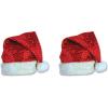 Beistle Christmas Hats, Santa & Mrs Claus Festive Headwear for X-Mas Parties, Parades, Office Events & Family Gatherings(Sequin-sheen Santa Hat (2-pack))