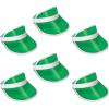 Beistle Clear Green Plastic Dealer’s Visors – 6 Pack Translucent Las Vegas Casino-Style Hats with White Trim, Party Accessories for Game Night, Poker, or Retro Themes
