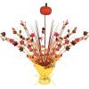 Beistle Fall Gleam ‘N Spray Centerpieces – 3-Pack Autumn Table Decorations with Orange Pumpkin Topper and Foil Maple Leaves for Thanksgiving, Harvest Parties, and Seasonal Events, 16¾”