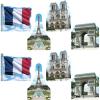 Beistle French Theme Cutouts, 8-Count, Iconic International Paris Party Decorations, Eiffel Tower, France Flag, Arc de Triomphe, Notre Dame Cathedral, 12”- 17.5”