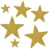 Beistle Glittered Gold Foil Star Cutouts(Gold)
