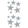 Beistle Glittered Gold Foil Star Cutouts(Silver (12-pack))