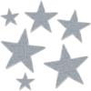 Beistle Glittered Gold Foil Star Cutouts(Silver)