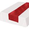 Beistle Gold Sequin Table Runners, 2-Pack Sparkling Fabric with Glittering Sequins for Weddings, Banquets, Holiday Parties, Bridal Showers, Birthdays, and Elegant Dining Table Settings, 12” x 75”(Red)