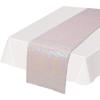 Beistle Gold Sequin Table Runners, 2-Pack Sparkling Fabric with Glittering Sequins for Weddings, Banquets, Holiday Parties, Bridal Showers, Birthdays, and Elegant Dining Table Settings, 12” x 75”(Opalescent)