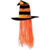 Beistle Halloween Witch Hat with Hair Orange – 6 Pack (1/Card)