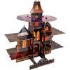 Beistle Haunted House Cupcake Stand – 3-Tier Gothic Halloween Centerpiece Dessert Display Tower with Spooky Mansion Design, Cardstock Treat Holder for Cupcakes, Candy, and Party Snacks, 17½” x 17”