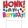 Beistle “Honk! It’s My Birthday!” Yard Sign – Colorful Outdoor Plastic Birthday Sign with Balloons, Metal H Stake, Weatherproof One-Sided Lawn Display, Parade and Drive-By Party Décor, 11.5″ x 15.5″