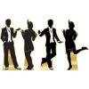Beistle Large 4 Piece 5′ 5″ x 34.5″ Cardboard Great 20’s Dancer Silhouette Stand-Ups- 1920’s Prom Décor, Photo Backdrops