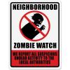 Beistle Neighborhood Zombie Watch Sign, 17 by 13-Inch, Red/Black/White