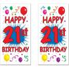 Beistle Plastic 21st Birthday Door Covers, 5′ x 30″, Set of 2 – Confetti & Balloon White Backdrop for Birthday Celebrations, Party Supplies for Milestone Life Events(2)