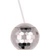 Beistle Plastic Novelty Round Disco Ball Cup With Straw And Lid, 70’s Theme Party Supplies, Drink Tumbler For Bachelorette And New Year’s Eve Favors