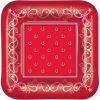 Beistle Red Bandana Dinner Plates 8 Count