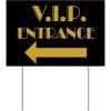 Beistle S54912AZ3 V.I.P. Entrance Yard Sign 3 Piece, Black/Gold(1 Piece)