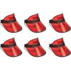 Beistle S60313-RAZ6 Clear Red Plastic Dealer’s Visors 6 Piece, OSFM, Black/Red