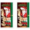 Beistle Santa Restroom Door Covers, 5’ x 30”, 3 Pieces – Festive Funny Winter Decor – Easily Display – Jolly Santa Bathroom Accessories – For Christmas Parties & Holiday Decorations(Santa Claus Restroom)