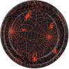 Beistle Set of 16 Halloween Tableware Spider Web Paper Plates, 9”- Black and Orange Disposable Spooky Party Supplies