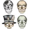 Beistle Skeleton Masks Halloween Party Supplies, Skeletal Faces, 10.5″, Multicolored