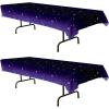 Beistle Starry Night Tablecovers, 54” x 108”, 2 Pieces – Plastic Table Cloth, Outer Space Birthday Decoration, Space Themed Party Supplies, Star Decoration, Purple Tablecloth, Galaxy Party Decoration