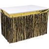 Beistle Table Skirt, Red Metallic Fringe Tableware for Banquets & Festive Occasions, Party Decor & Christmas Theme Decorations, 30″ x 14′(Black & Gold)