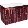 Beistle Table Skirt, Red Metallic Fringe Tableware for Banquets & Festive Occasions, Party Decor & Christmas Theme Decorations, 30″ x 14′(Burgundy)