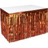 Beistle Table Skirt, Red Metallic Fringe Tableware for Banquets & Festive Occasions, Party Decor & Christmas Theme Decorations, 30″ x 14′(Orange)
