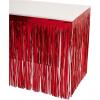 Beistle Table Skirt, Red Metallic Fringe Tableware for Banquets & Festive Occasions, Party Decor & Christmas Theme Decorations, 30″ x 14′(Red)