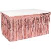Beistle Table Skirt, Red Metallic Fringe Tableware for Banquets & Festive Occasions, Party Decor & Christmas Theme Decorations, 30″ x 14′(Rose Gold)