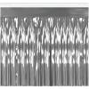 Beistle Table Skirt, Red Metallic Fringe Tableware for Banquets & Festive Occasions, Party Decor & Christmas Theme Decorations, 30″ x 14′(Silver)