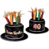 Beistle Unisex 40th Over the Hill Cake Hat With Candles(40th Birthday)