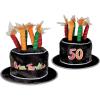 Beistle Unisex 40th Over the Hill Cake Hat With Candles(50th Birthday)