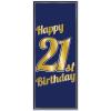 Blue and Gold “Happy 21st Birthday” Door Cover- 1 pc.