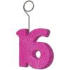 Cowboy Boots Photo/Balloon Holder Party Accessory (1 count)(Glittered “16” Photo/Balloon Holder)