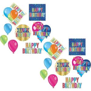 Beistle 16 Piece Colorful Foil Cardstock Paper Happy Birthday Cut Outs Bulletin Board Classroom Décor, Party Celebration Decorations