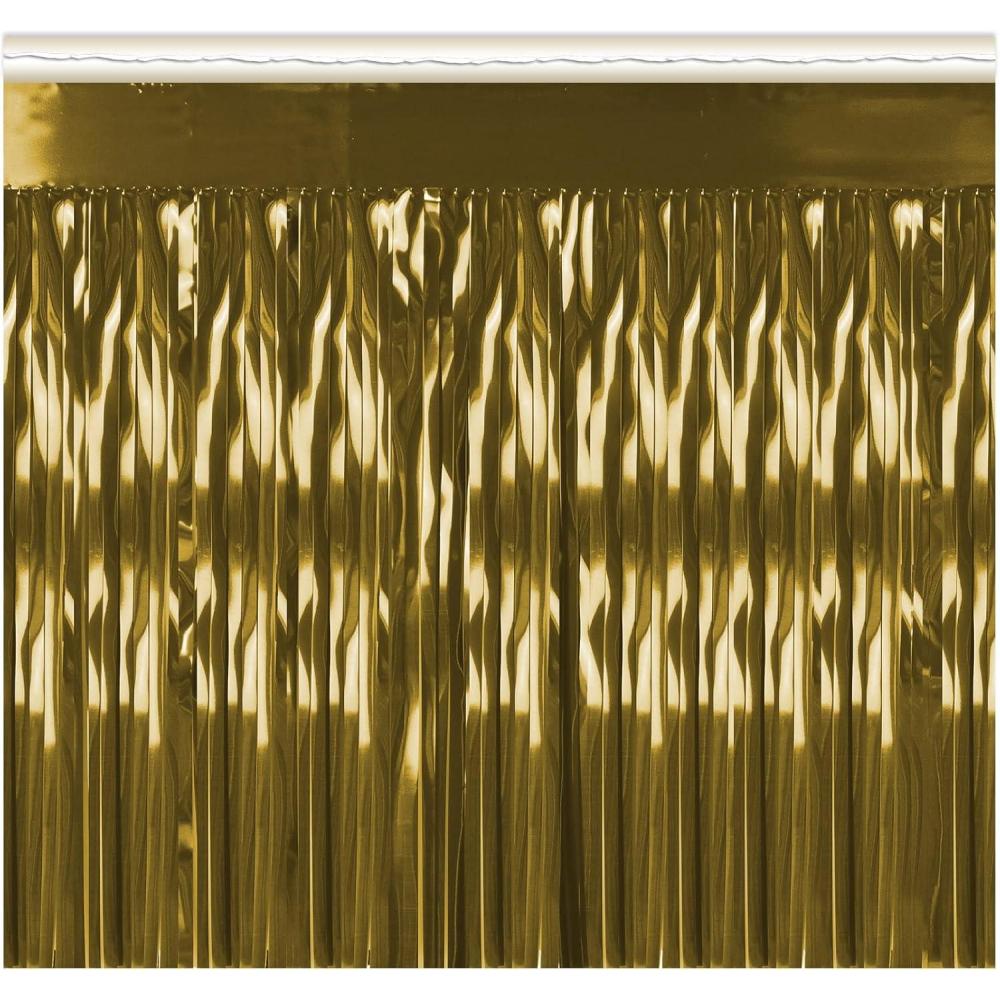 image2Ply FR Metallic Fringe Drape silver Party Accessory 1 countGold