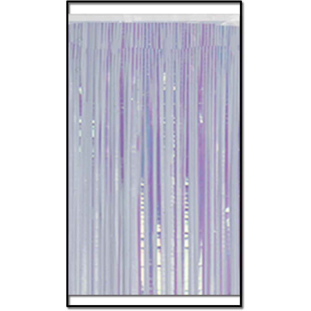 image2Ply FR Metallic Fringe Drape silver Party Accessory 1 countOpalescent