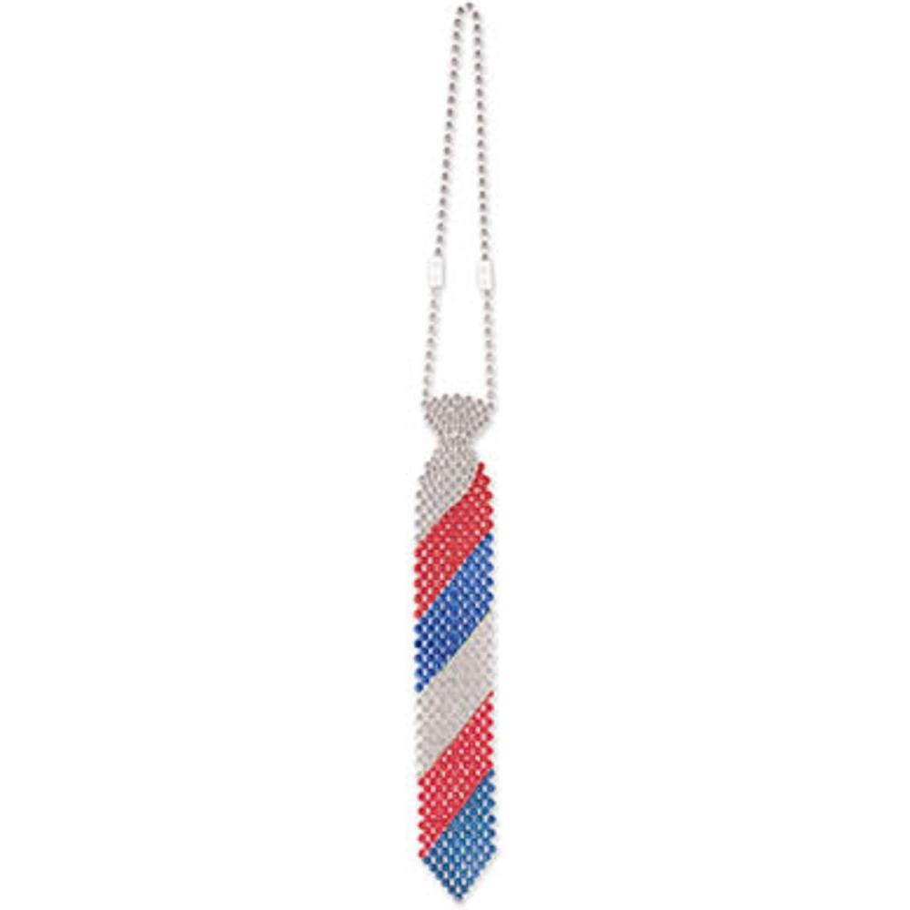 imageBeaded Rainbow Design Holiday Neck TieBeaded Patriotic Theme Holiday Tie