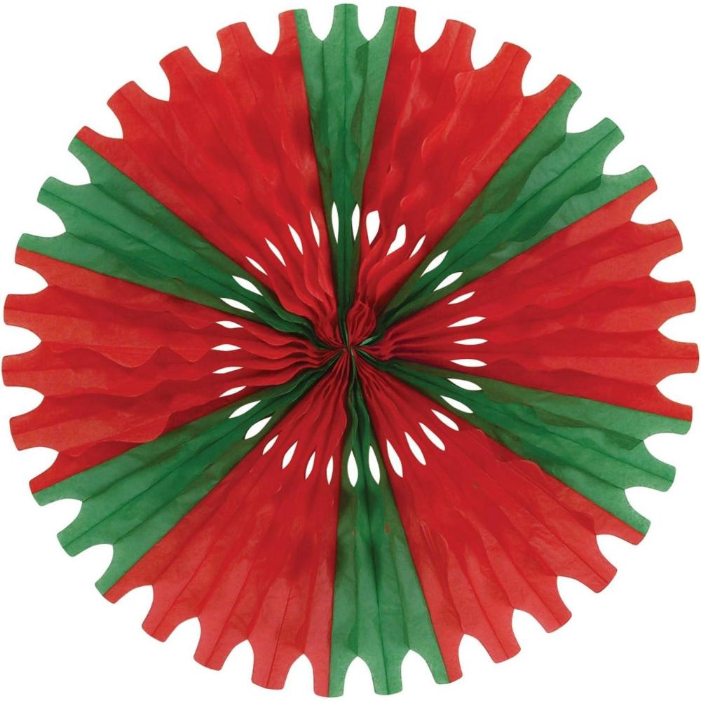 imageBeistle 12 Piece Fall Tissue Paper Fan Decorations For Thanksgiving And Autumn CelebrationsRed and Green