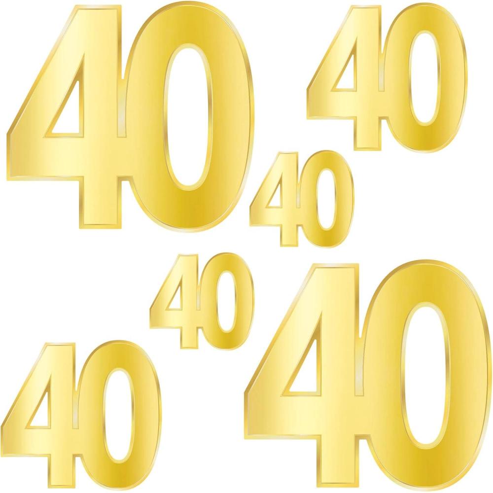 imageBeistle 12 Piece Gold Cardstock Paper Happy 50th Birthday Party Decorations Cut Outs for Home and OfficeFoil 40 Birthday Cutouts