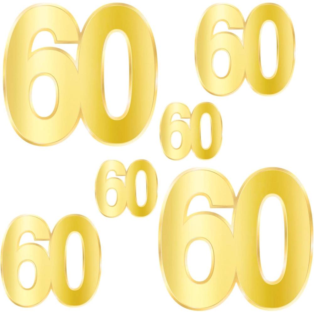 imageBeistle 12 Piece Gold Cardstock Paper Happy 50th Birthday Party Decorations Cut Outs for Home and OfficeFoil 60 Birthday Cutouts