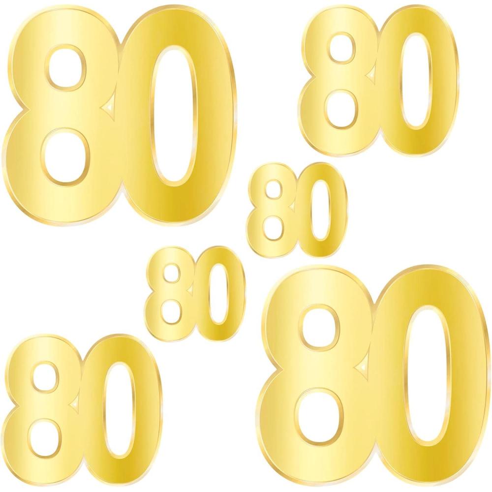 imageBeistle 12 Piece Gold Cardstock Paper Happy 50th Birthday Party Decorations Cut Outs for Home and OfficeFoil 80 Birthday Cutouts