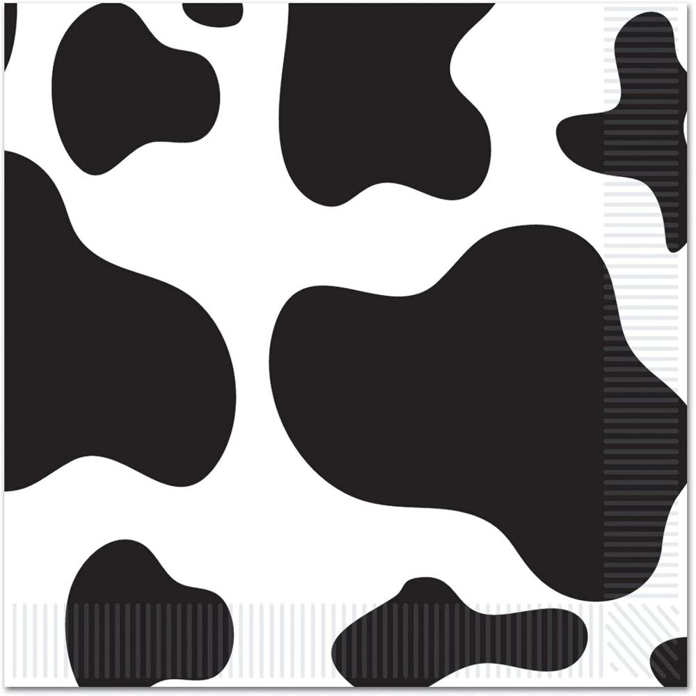 imageBeistle 16 Piece Cow Print Paper Napkins for Barnyard Animal Farm Birthday Party Supplies and Baby Shower Decorations