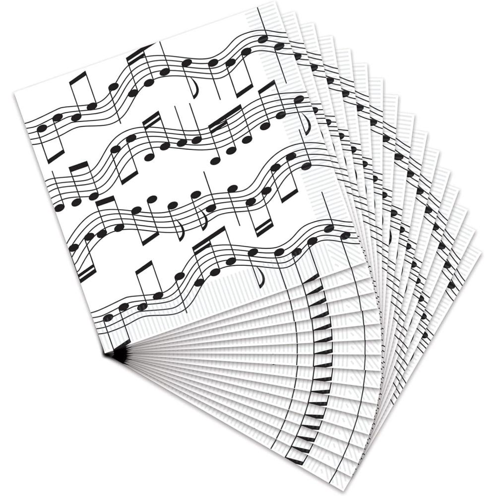 imageBeistle 16 Piece Music Notes Paper Beverage Napkins 50s Theme Rock and Roll Tableware For 1950s Party Awards Night Decorations5 x 5 inches