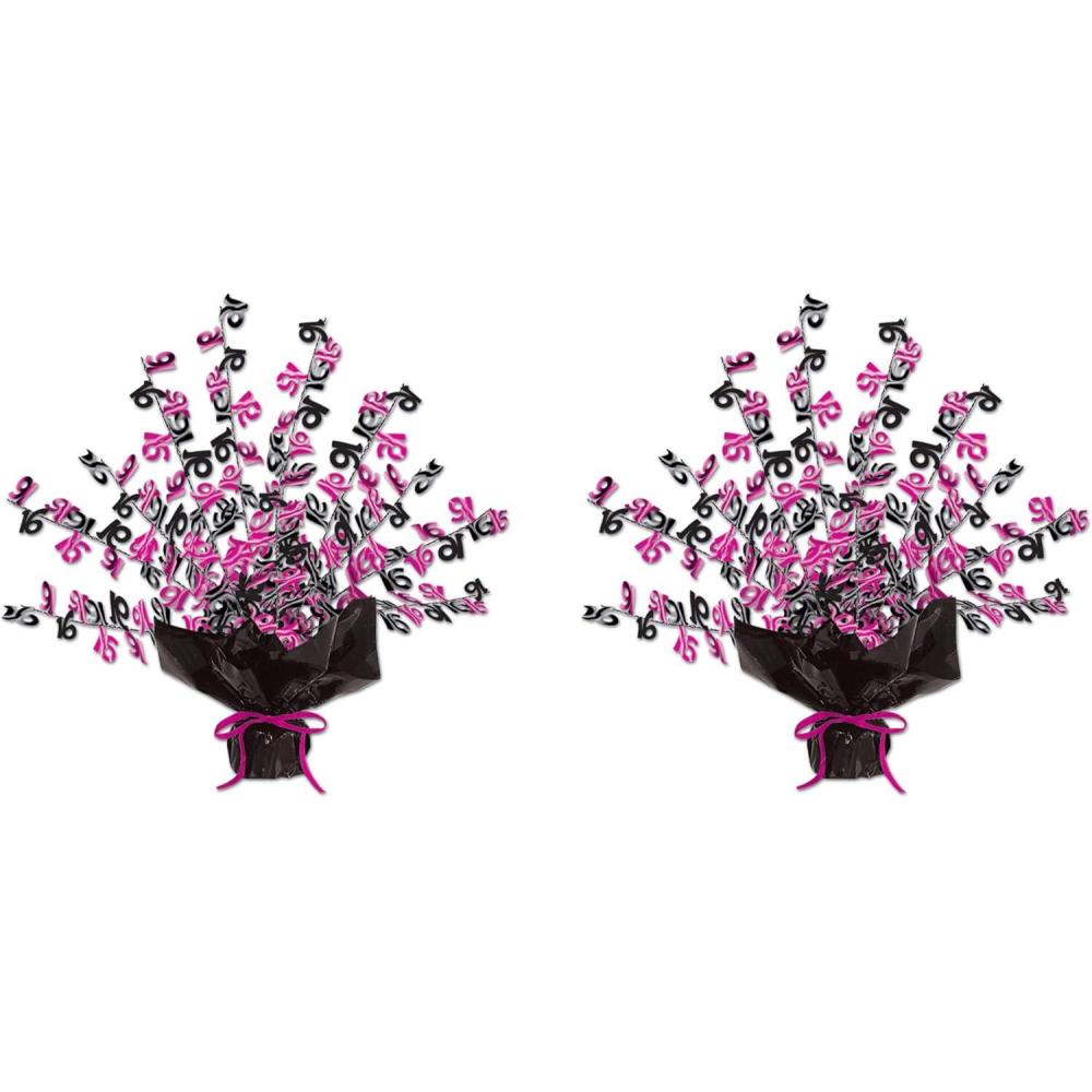 imageBeistle 16quot Gleam N Burst Centerpieces 2 Piece 15quot BlackPink