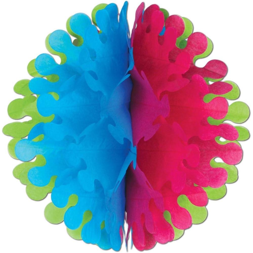 imageBeistle 1Pack Tissue Flutter Ball 14Inch OrangeCeriseLight GreenTurquoise