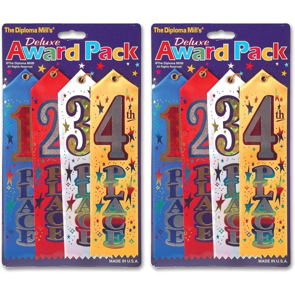 imageBeistle 1st2nd3rd4th Place Award Pack Ribbons2 x 8 Pack of 2