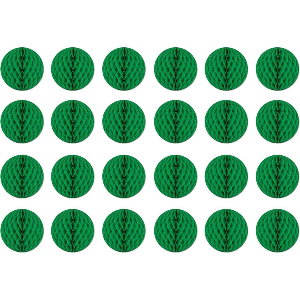 imageBeistle 24 Piece Red White and Green Tissue Balls for Christmas Mexican Italian Decorations 12quotGreen