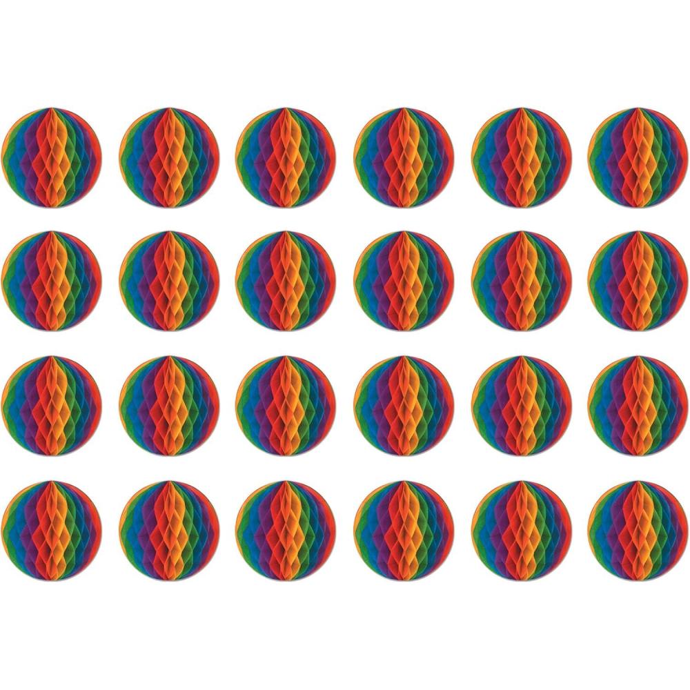 imageBeistle 24 Piece Red White and Green Tissue Balls for Christmas Mexican Italian Decorations 12quotRainbow